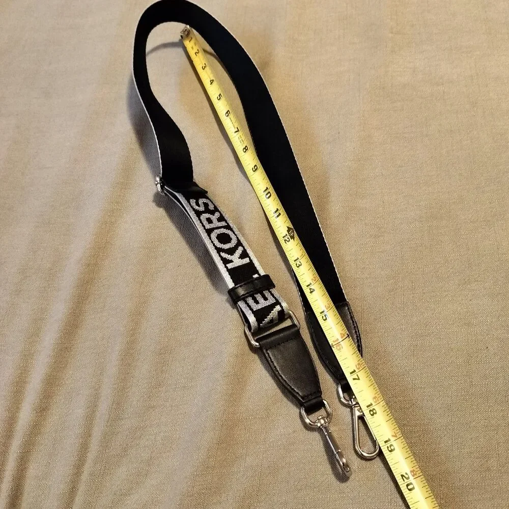 Michael Kors Jet Set Travel 40MM Logo Webbing Strap Black Silver